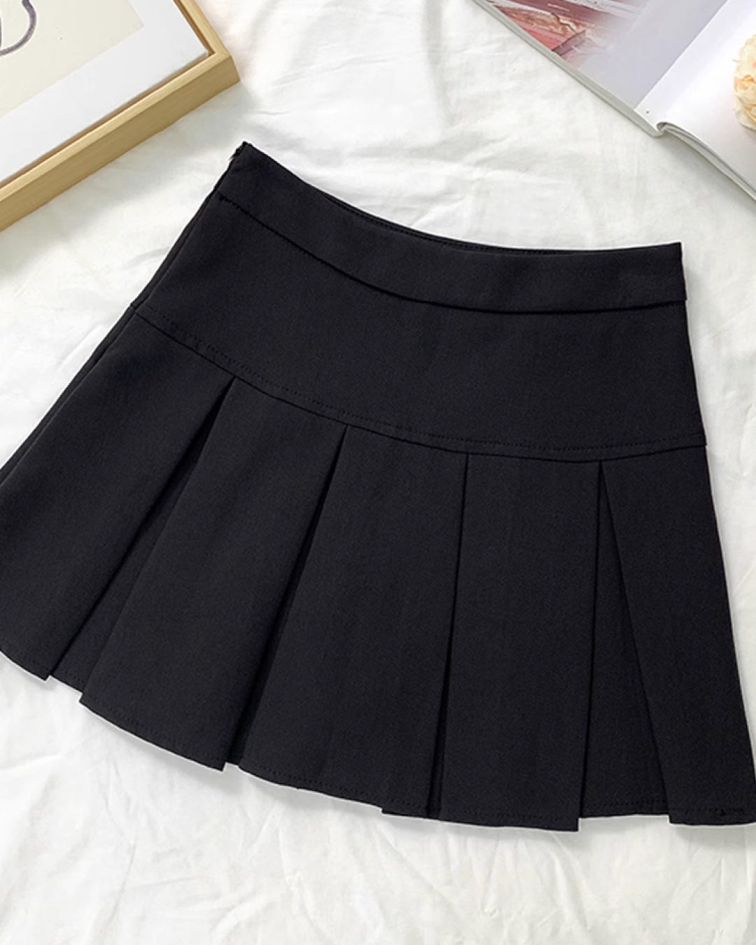 A-line high waist pleated skirt B0009
