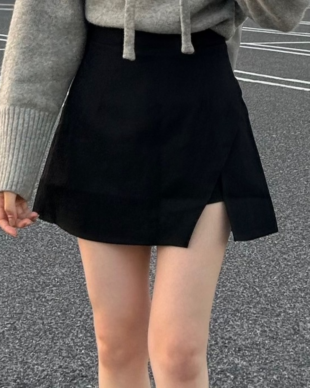 A-line high waist half-length skirt B0012