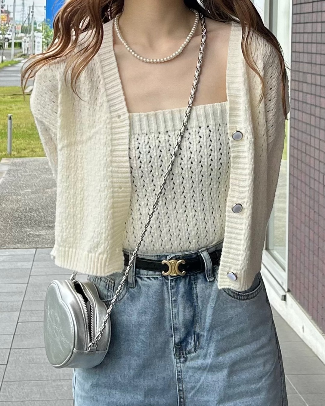 Knitted camisole/cardigan B0065