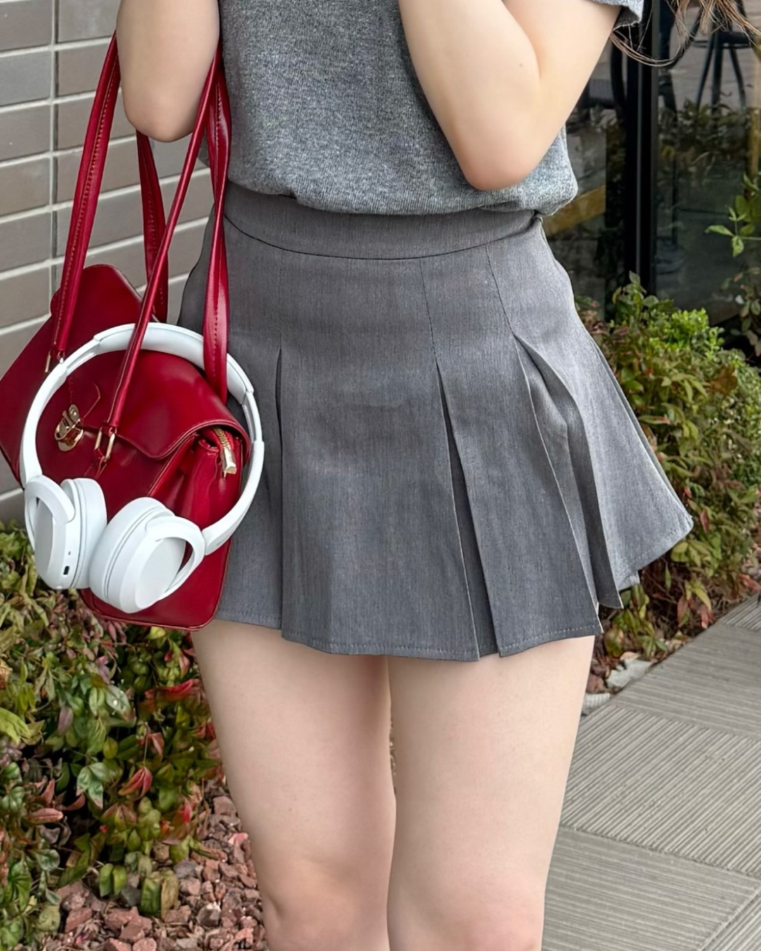 ワイドプリーツスカートパンツ B1029
