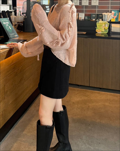 リバーシブルポイントリボンニット
B2118