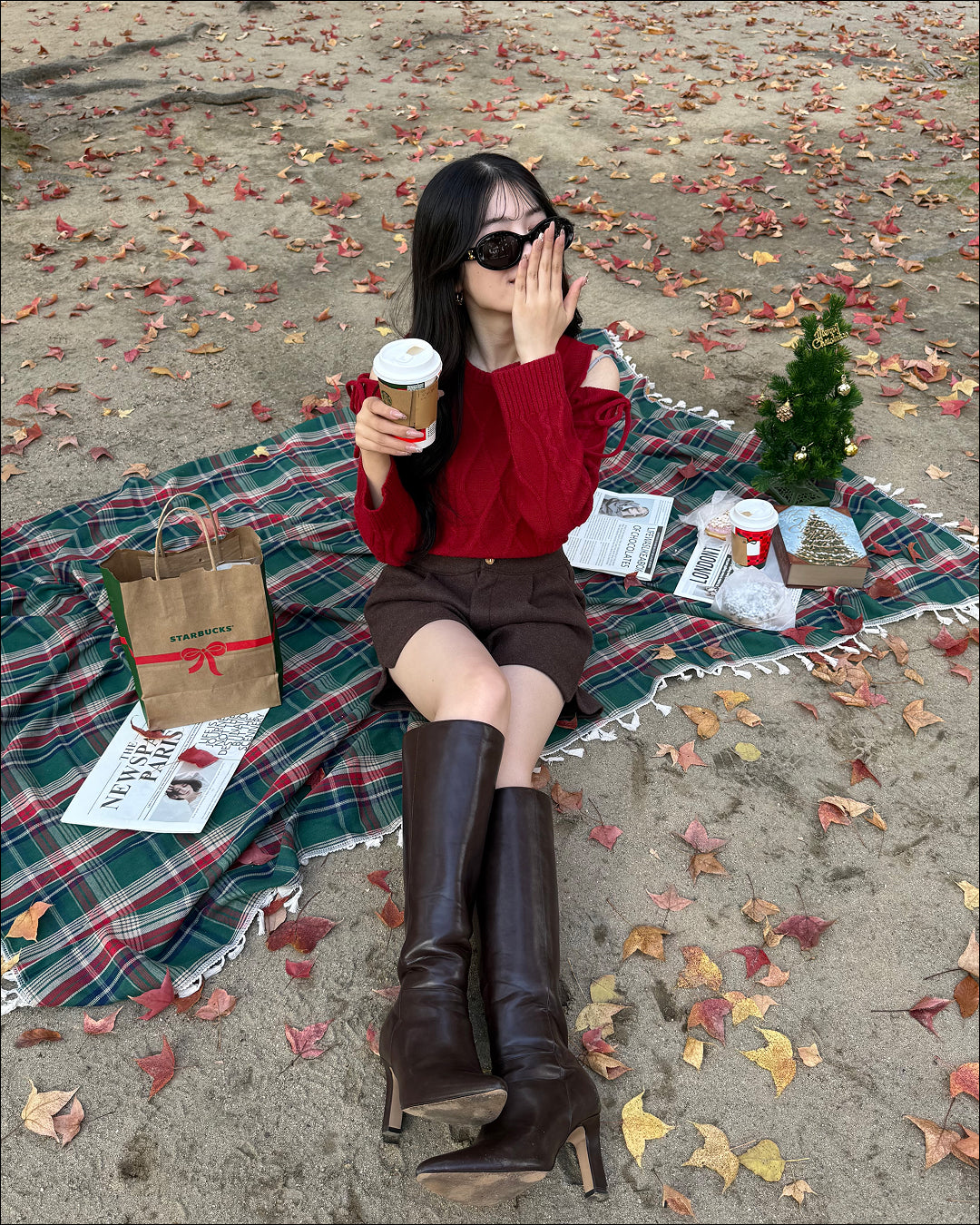 ハイウエストウールライクショートパンツ
B2162