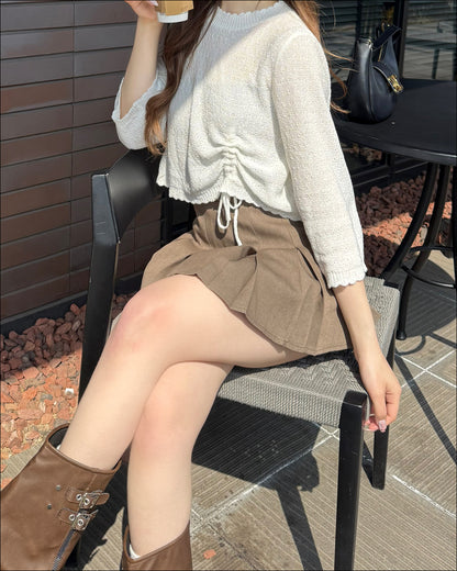 シャーリングリボンシアートップス B2189