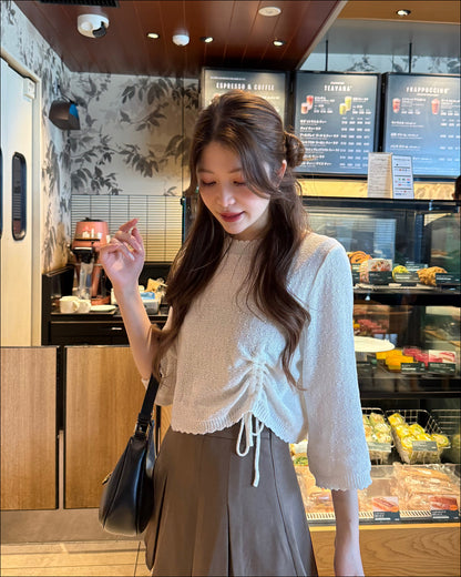 シャーリングリボンシアートップス B2189