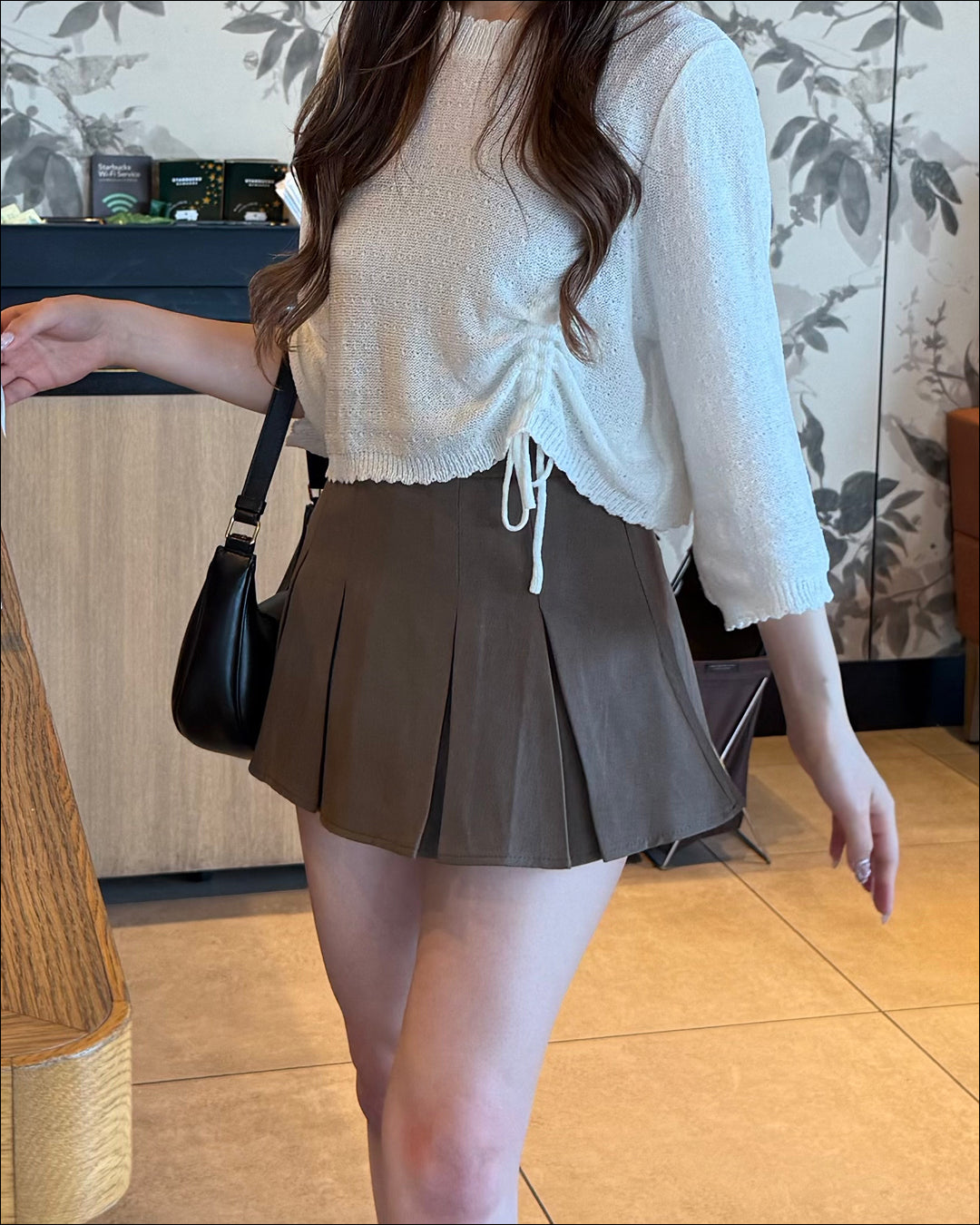 シャーリングリボンシアートップス B2189