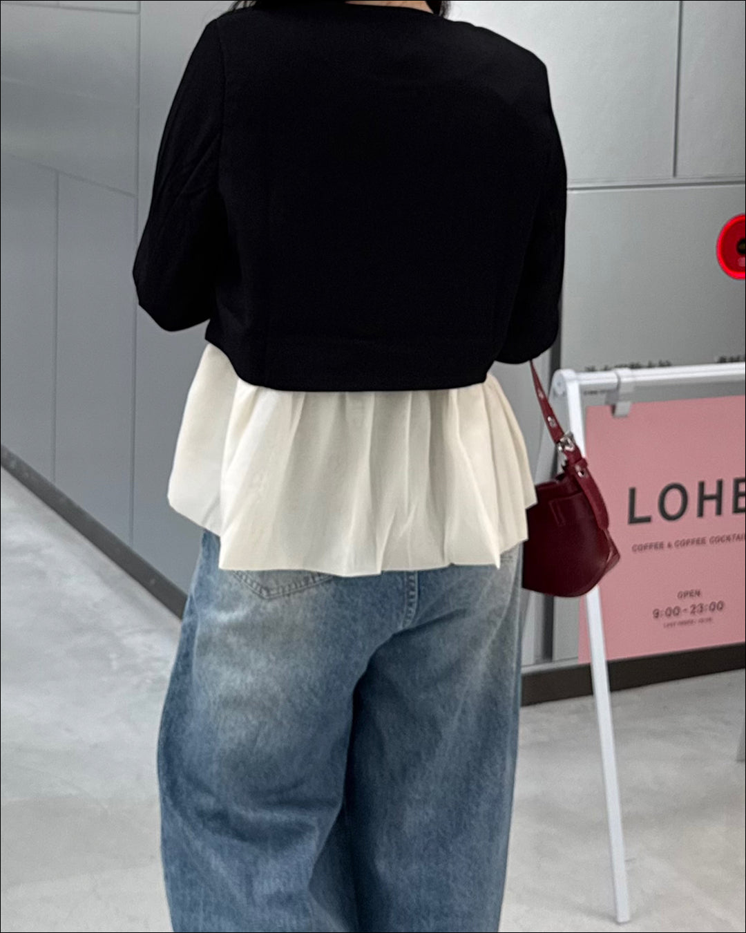 ペプラムレイヤードショートジャケット B2191