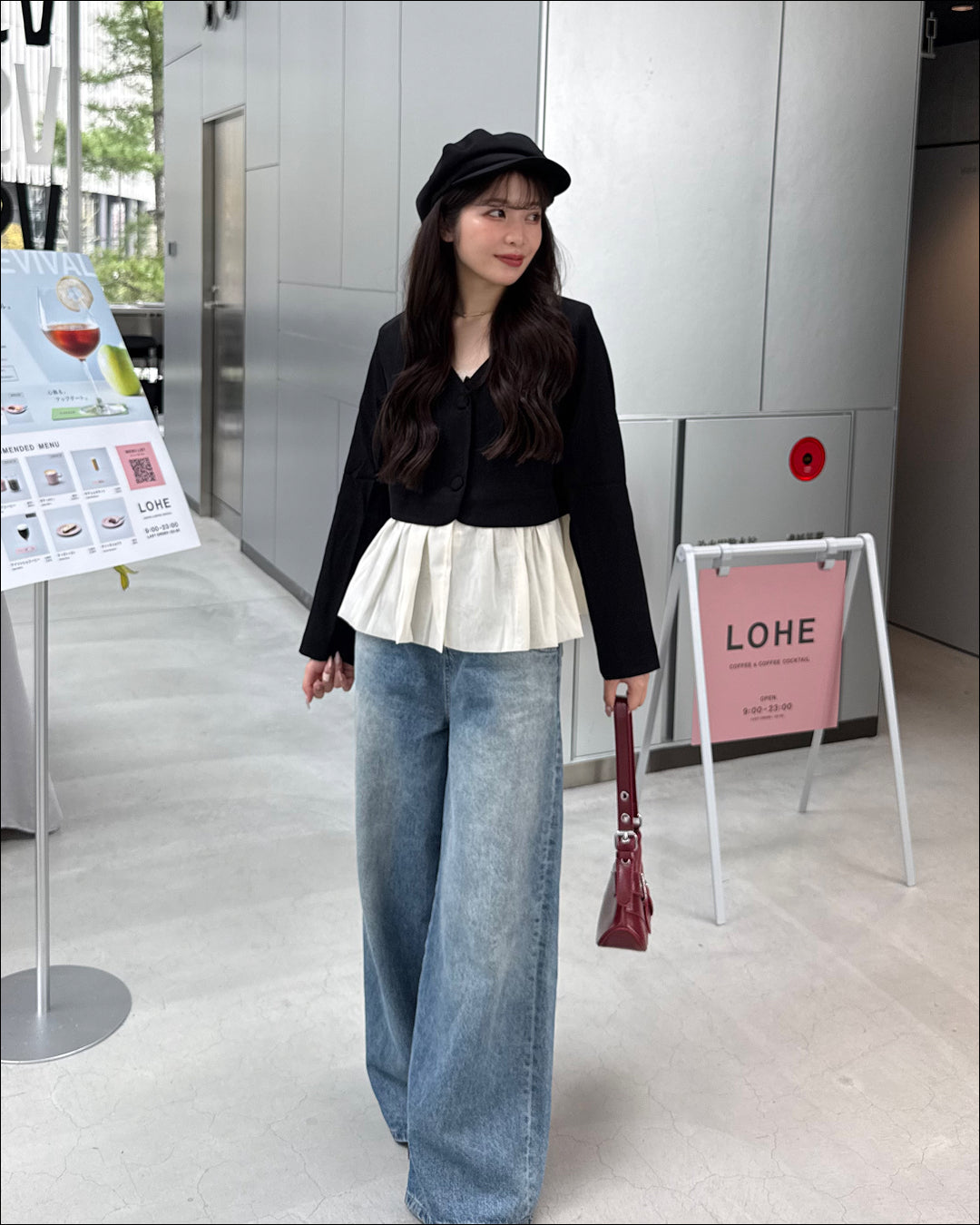 ペプラムレイヤードショートジャケット B2191