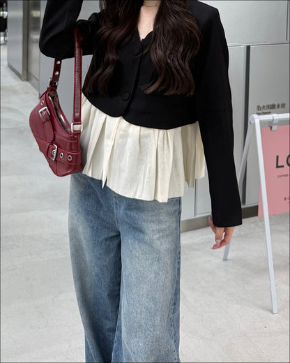 ペプラムレイヤードショートジャケット B2191