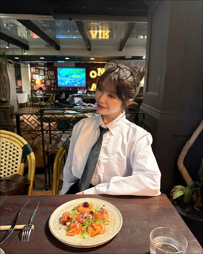 ネクタイ付きオーバーシャツ B2197