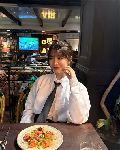 ネクタイ付きオーバーシャツ B2197