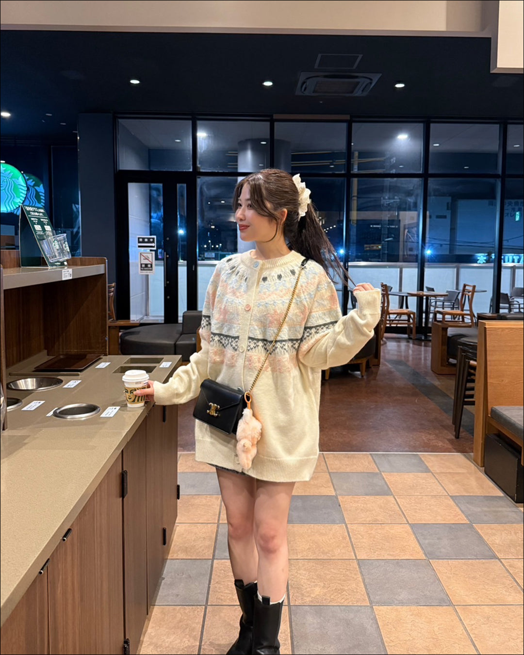 美品 カステルバジャック SPORT アーガイル柄 ハイネックニット 5