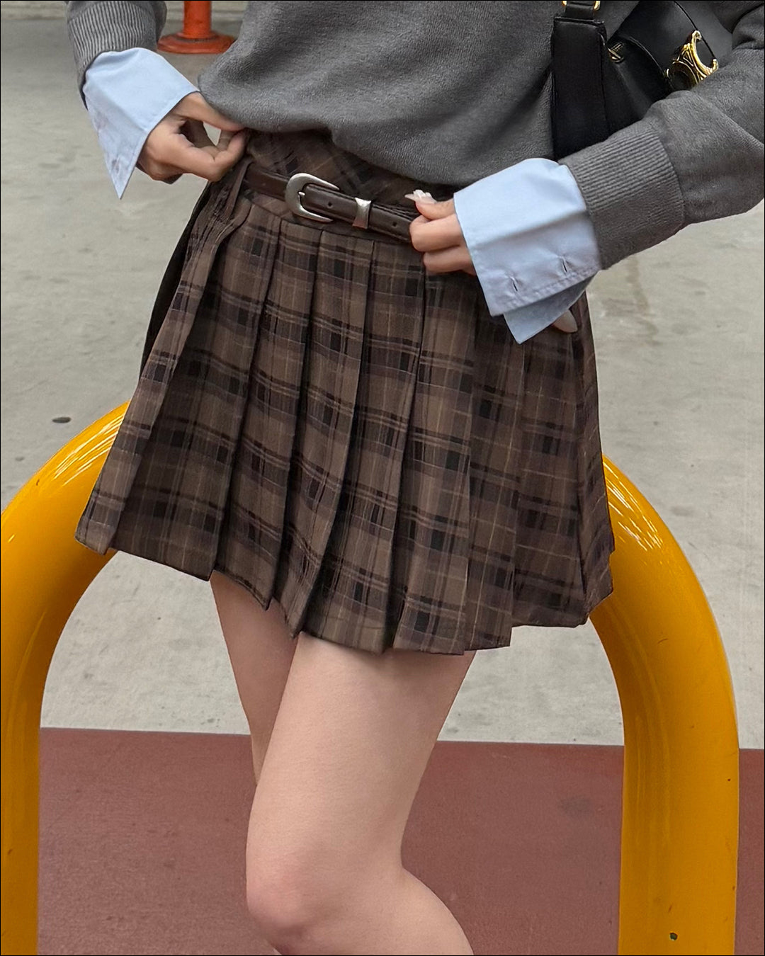 ベルト付きチェックミニスカート
B5005