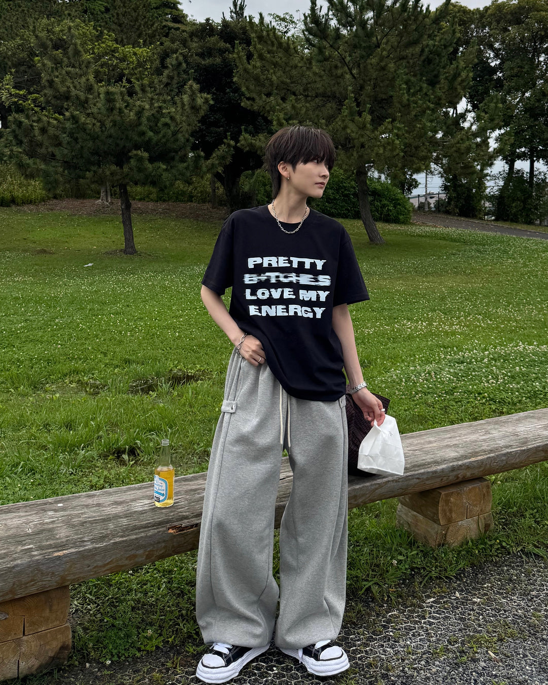 グリッチロゴプリントTシャツ SY0017