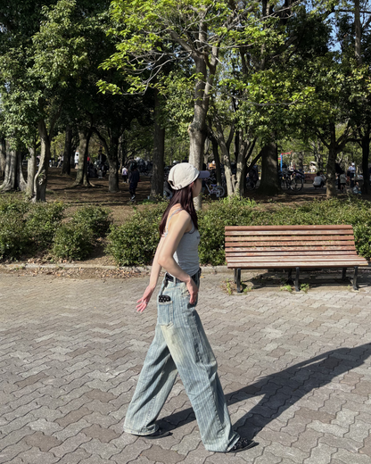 ストライプストレートパンツ BB0005