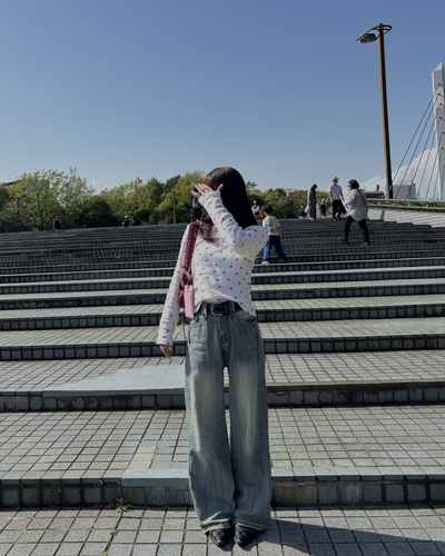 【即納】ストライプストレートパンツ BB0005