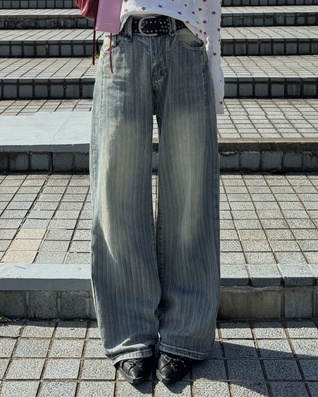 ストライプストレートパンツ BB0005