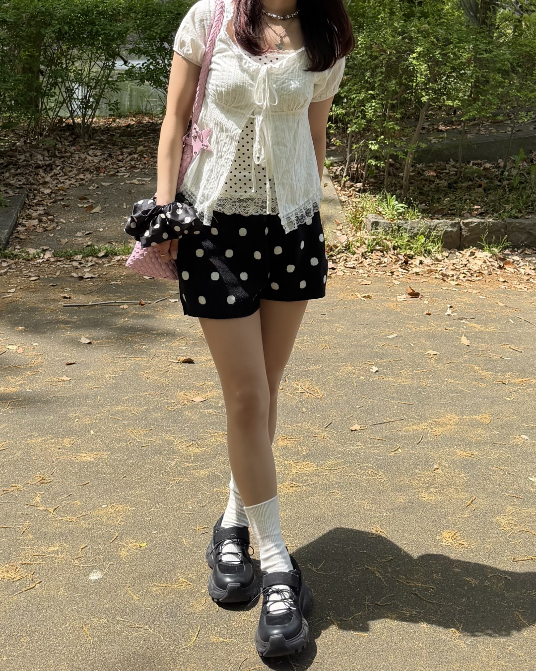 ポルカドットニットショートパンツ　BB0019
