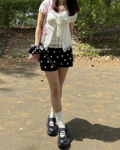 ポルカドットニットショートパンツ　BB0019