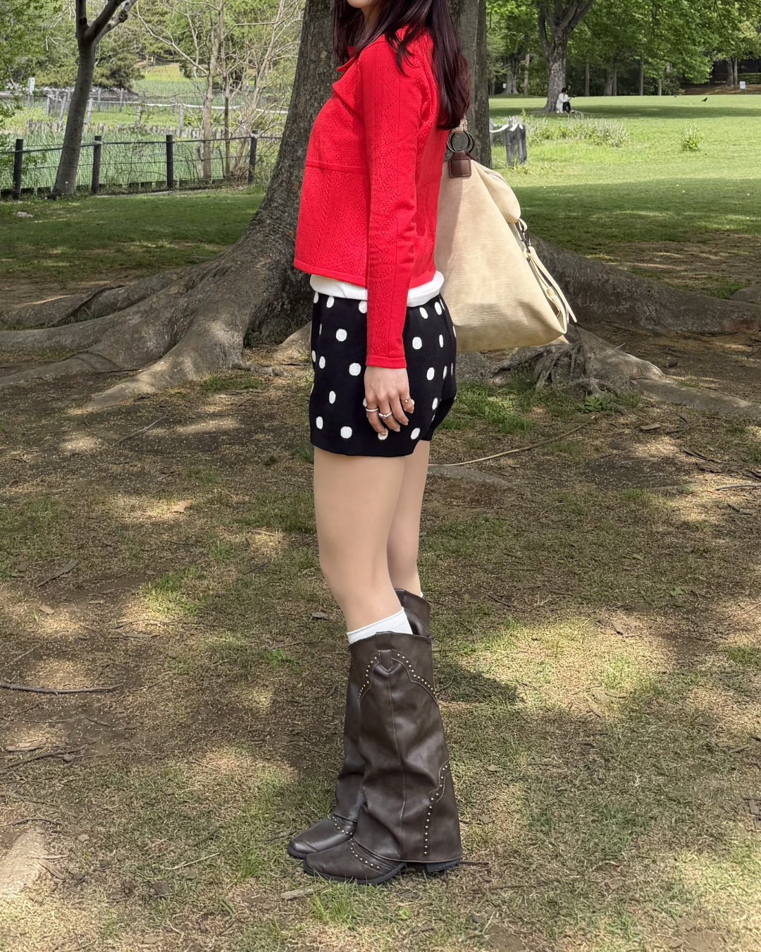 ポルカドットニットショートパンツ　BB0019
