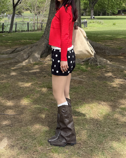 ポルカドットニットショートパンツ　BB0019