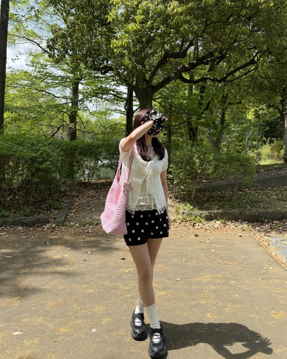 ポルカドットニットショートパンツ　BB0019