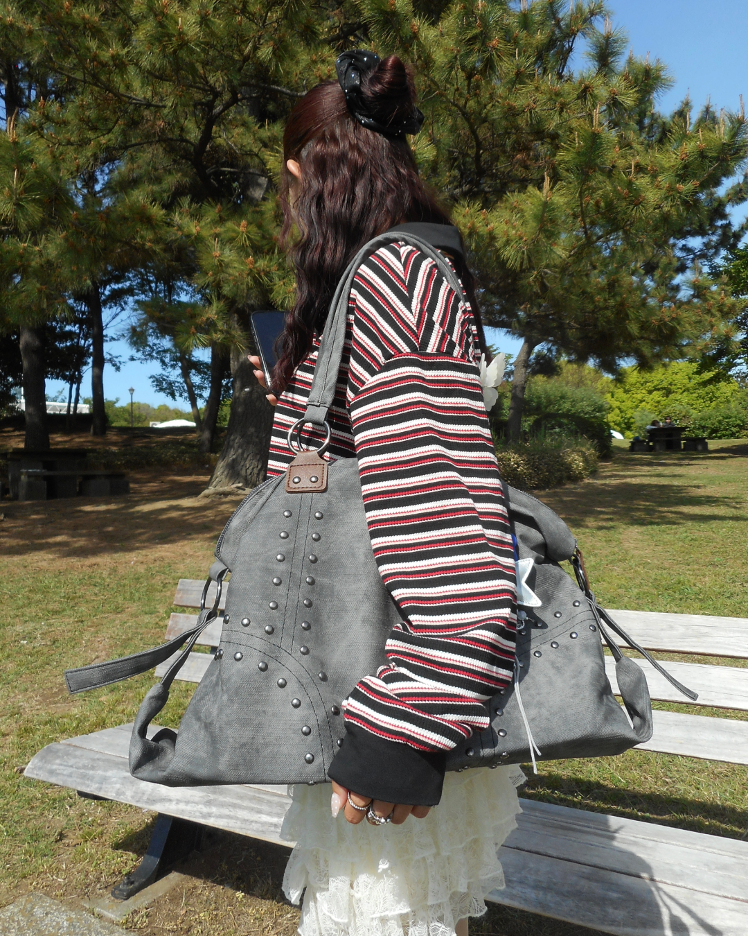 スタッズフェイクレザーバッグ BB0021