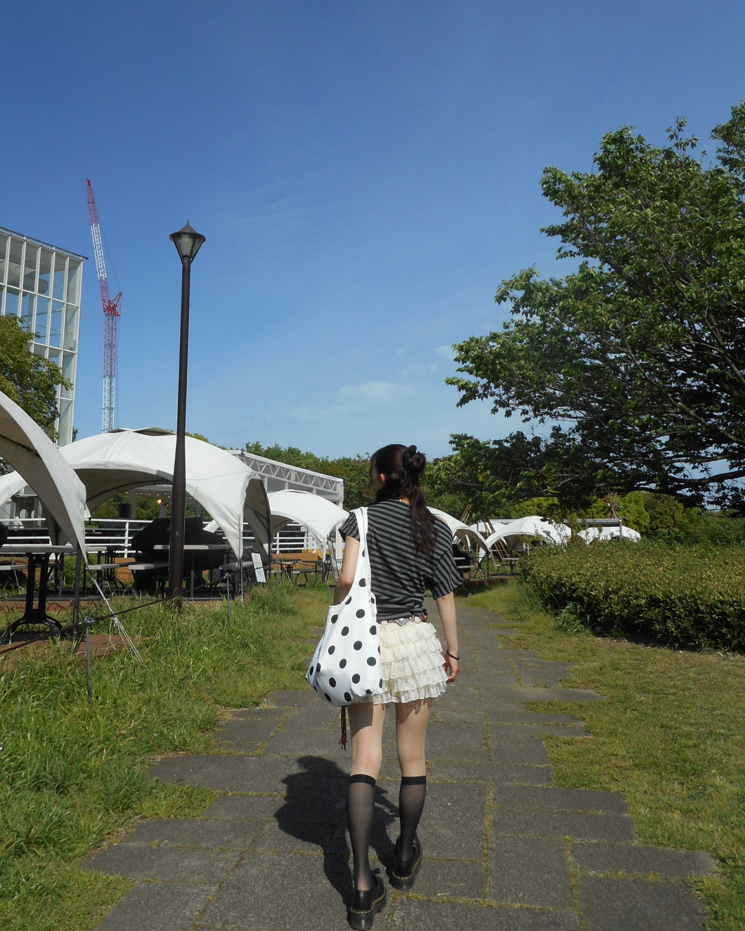 サイドギャザーアシンメトリーボーダーT BB0042