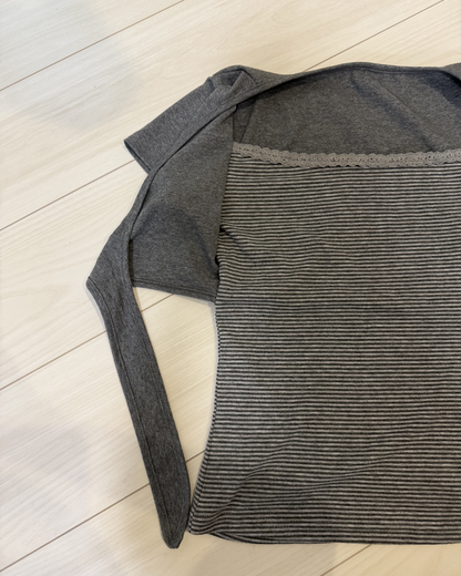 レトロストライプレイヤードTシャツ BB0070