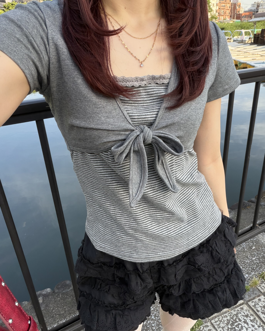 レトロストライプレイヤードTシャツ BB0070