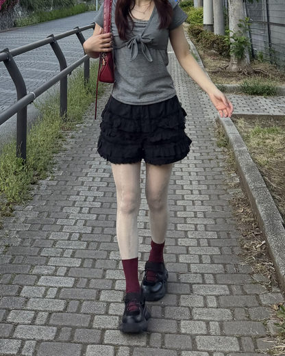 レトロストライプレイヤードTシャツ BB0070