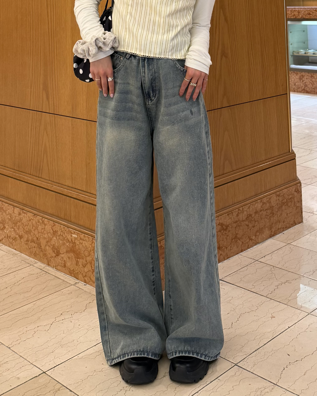 レトロヴィンテージワイドレッグパンツ BB0076