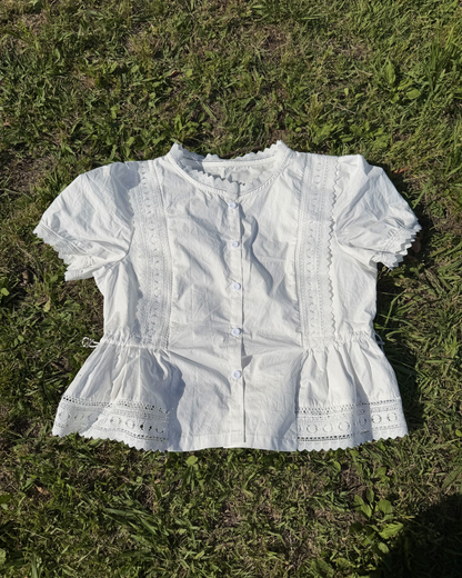 レース刺繍パフスリーブブラウス BB0079