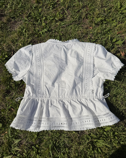 レース刺繍パフスリーブブラウス BB0079