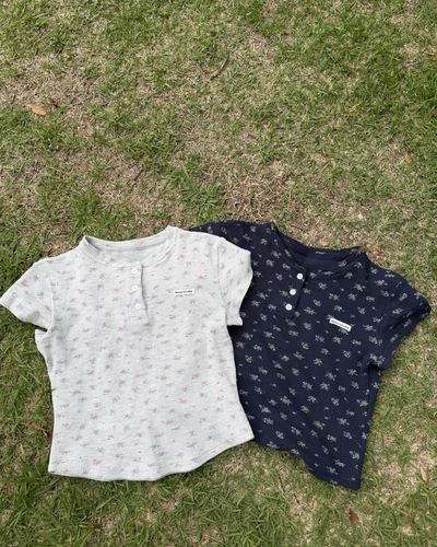 花柄ヘンリーネックT BB0121
