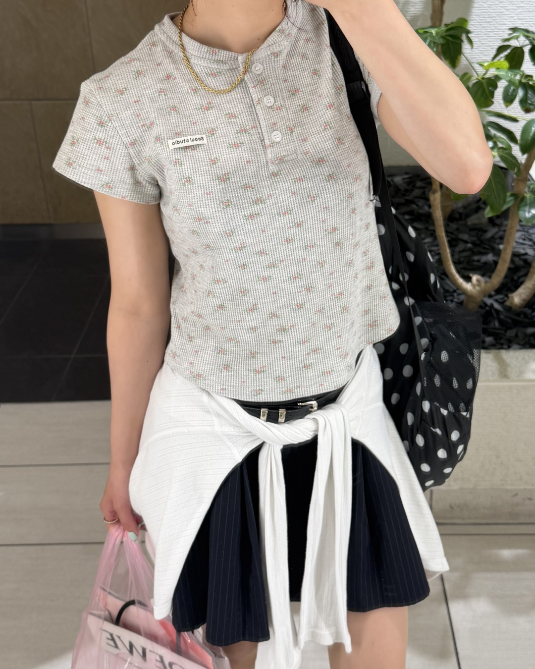 花柄ヘンリーネックT BB0121
