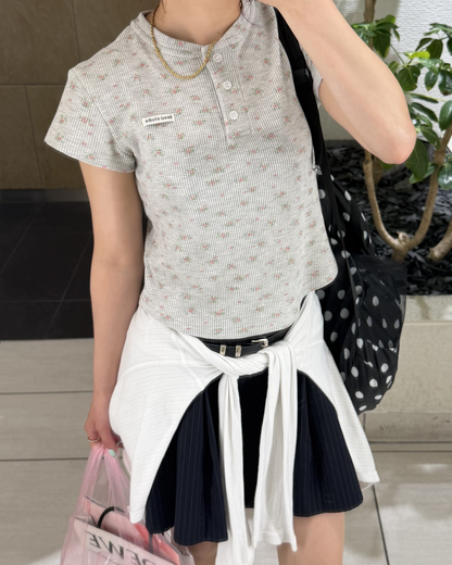 花柄ヘンリーネックT BB0121
