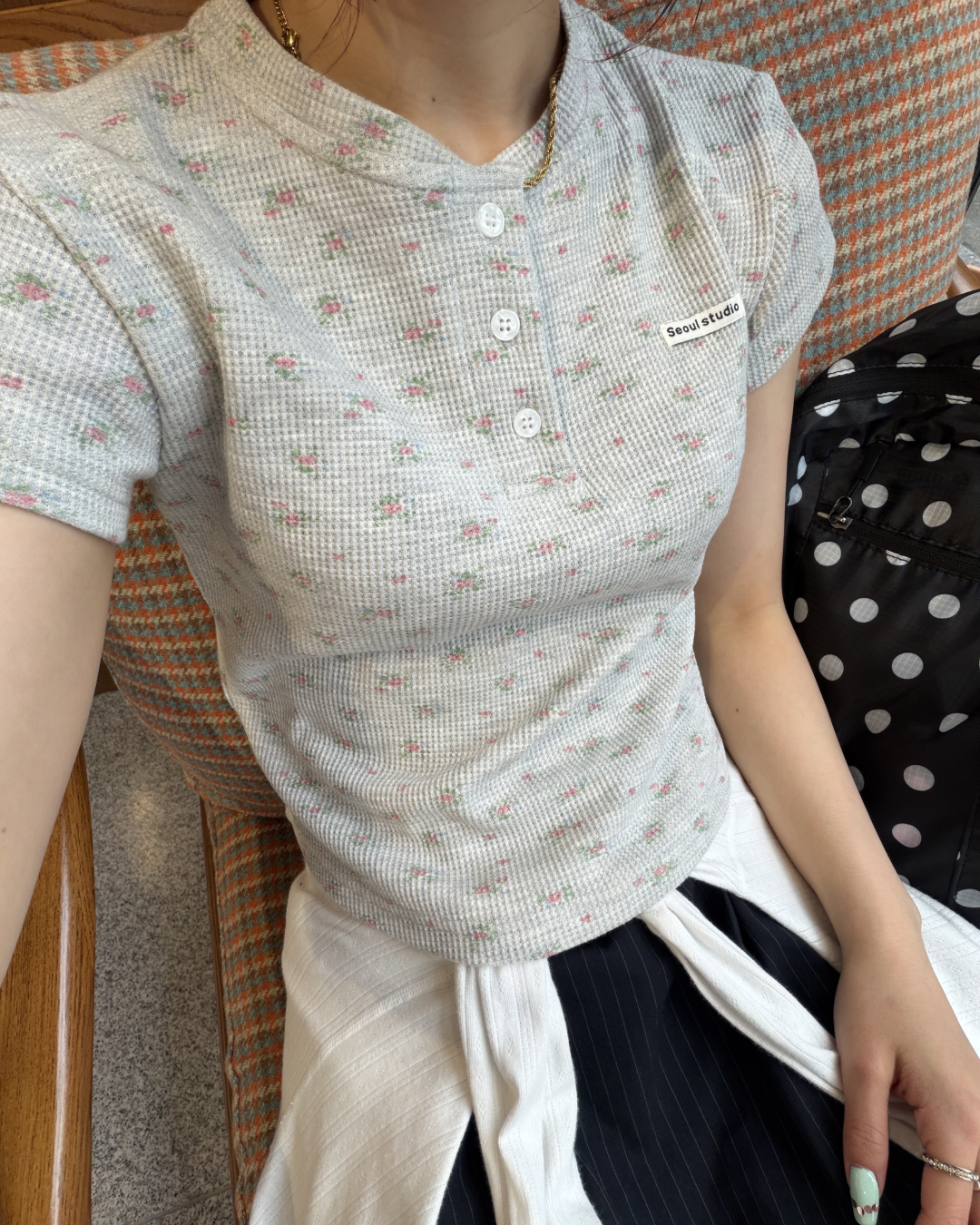 花柄ヘンリーネックT BB0121