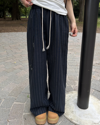 ピンストライプイージーパンツ BB0134