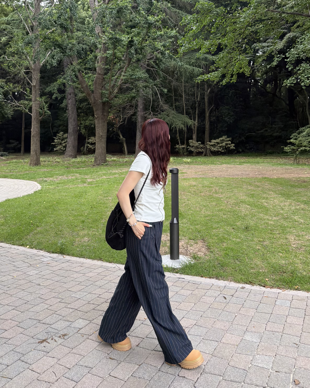 ピンストライプイージーパンツ BB0134