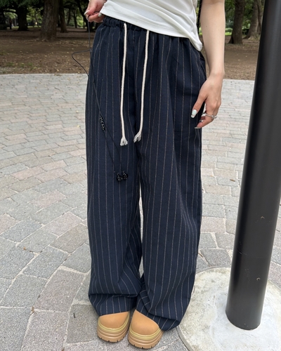 ピンストライプイージーパンツ BB0134