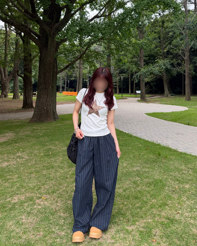 ピンストライプイージーパンツ BB0134