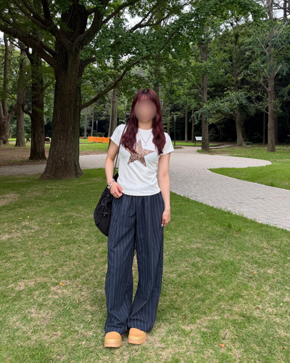 ピンストライプイージーパンツ BB0134