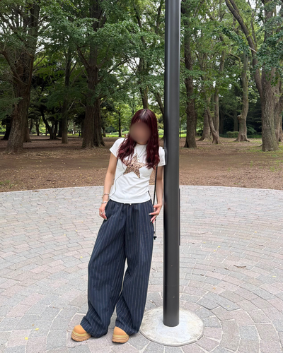 ピンストライプイージーパンツ BB0134