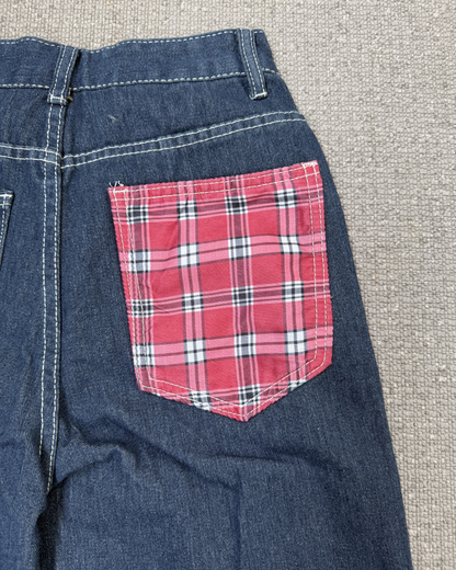 ワイドストレートチェックポイントデニム BB0138
