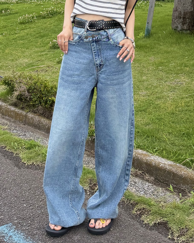 ルーズストレートVカットパンツ BB0168