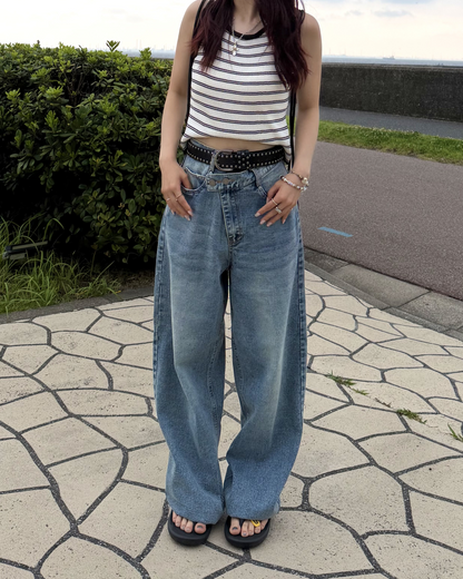 ルーズストレートVカットパンツ BB0168