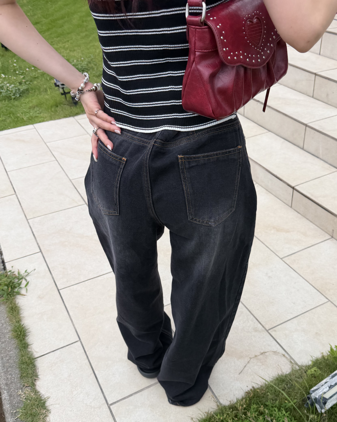 ルーズストレートVカットパンツ BB0168