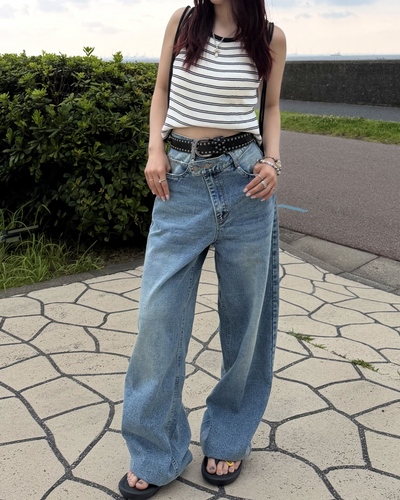 ルーズストレートVカットパンツ BB0168