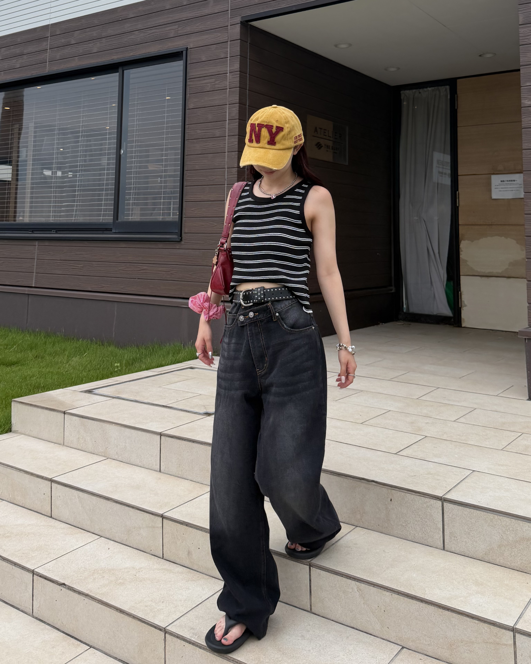 ルーズストレートVカットパンツ BB0168