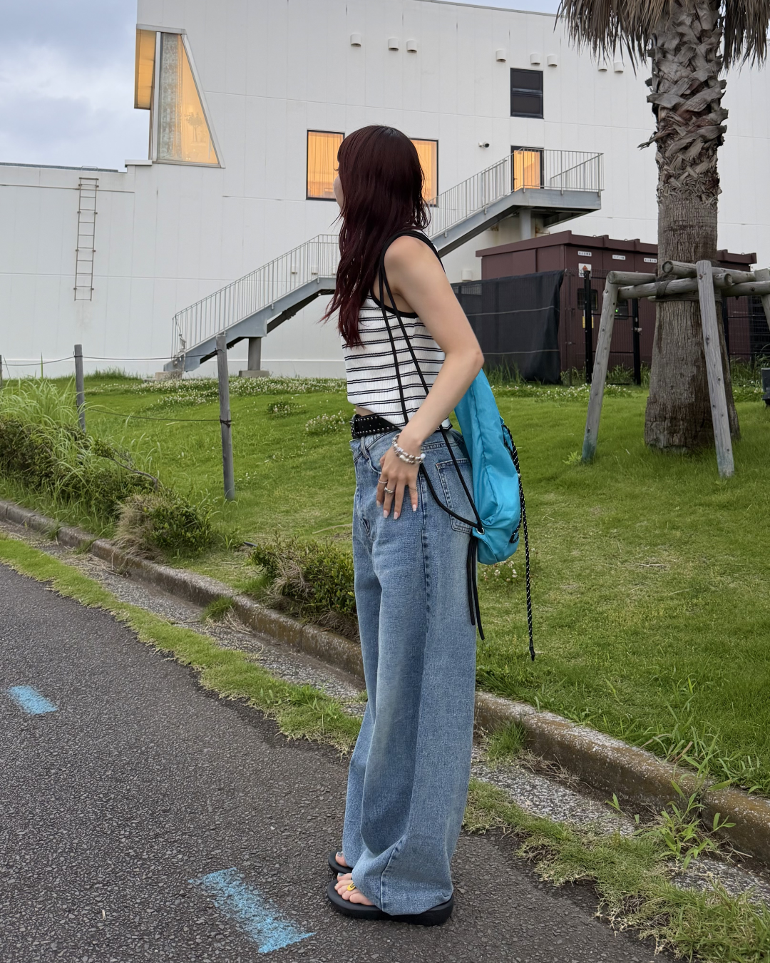 ルーズストレートVカットパンツ BB0168
